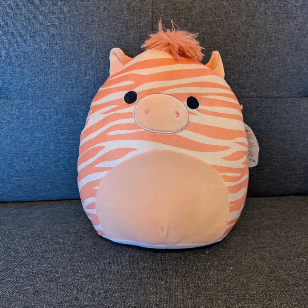 New❗️Squishmallows Official Jazwares 11-Inch Josue Peach Zebra.